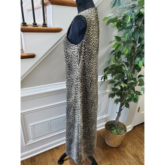 Virgo Women's Leopard Print Polyester Round Neck Sleeveless Long Maxi Dress 10 - Picture 6 of 10
